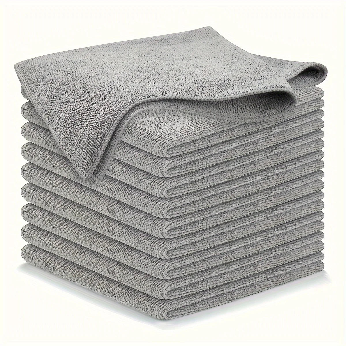 5-20Pcs Light Gray Microfiber Kitchen Towels, Ultra Absorbent Soft Cleaning Cloths, Stain Remover Dish Cloths Set