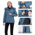 wantdo Women's Mountain Waterproof Ski Jacket Windproof Rain Jacket Winter Warm Hooded Coat
