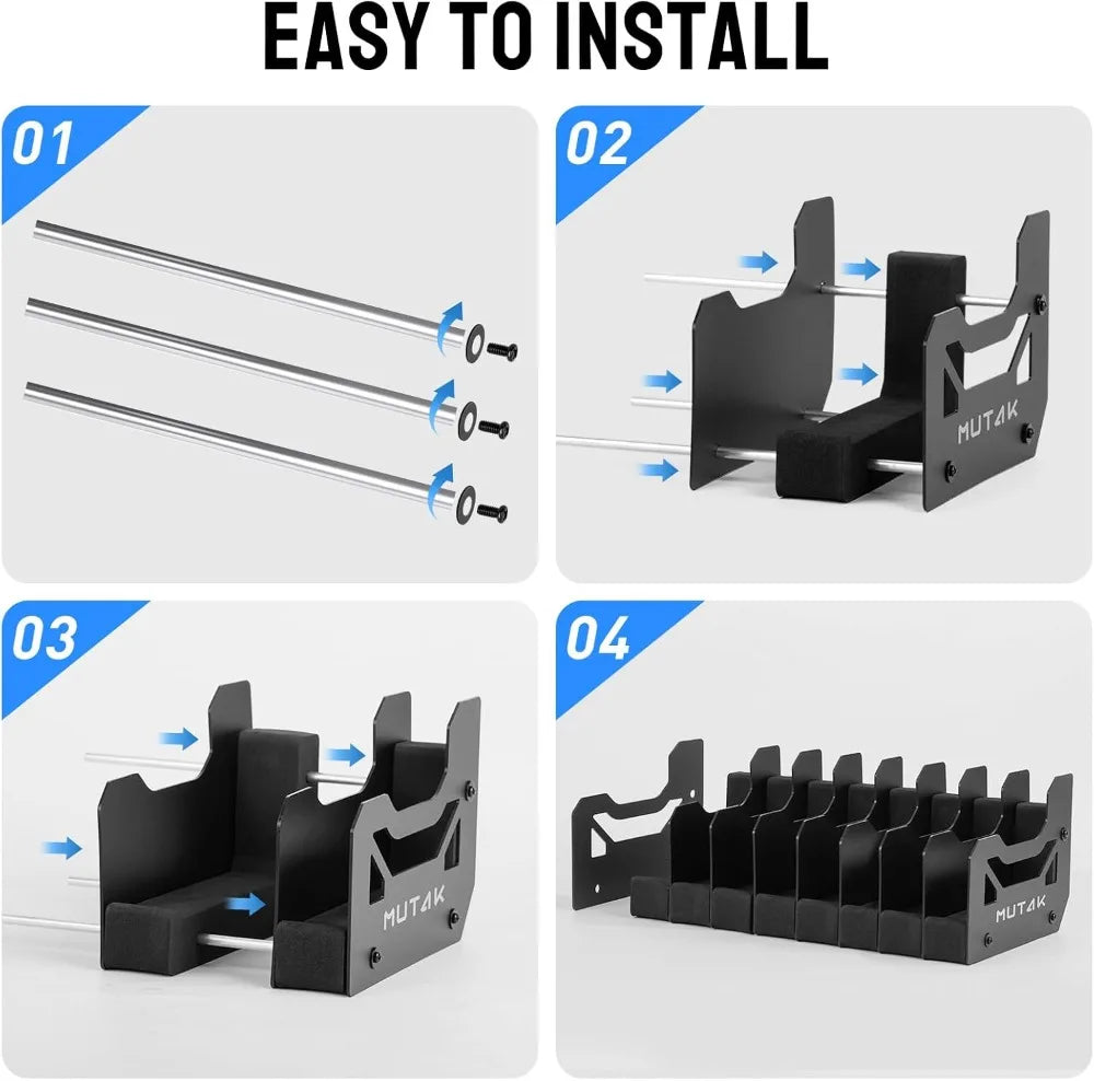 Soft Foam Pistol Rack for Gun Safe, Handgun Stand Organizer, Adjustable Slots, Anti-Scratch, Magnetic Base, 16 Slots